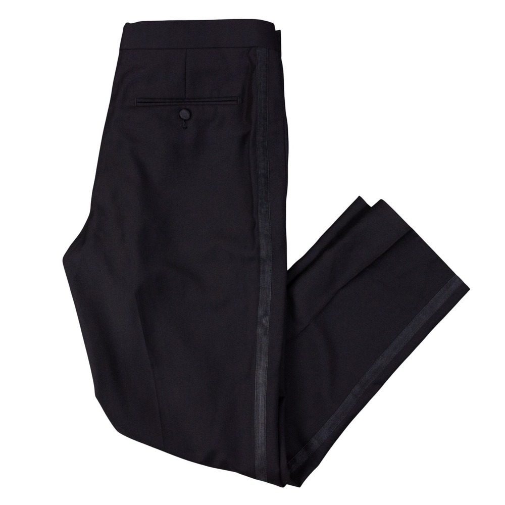 Suitsupply Brescia Tuxedo Pants Mens 32x30 Black Wool Trousers Vitale Barberis